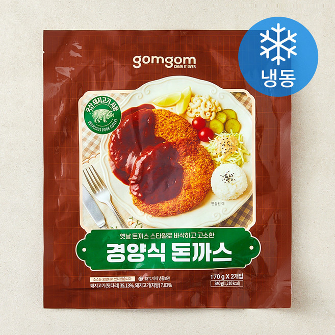 곰곰 경양식 돈까스 (냉동), 340g, 1개