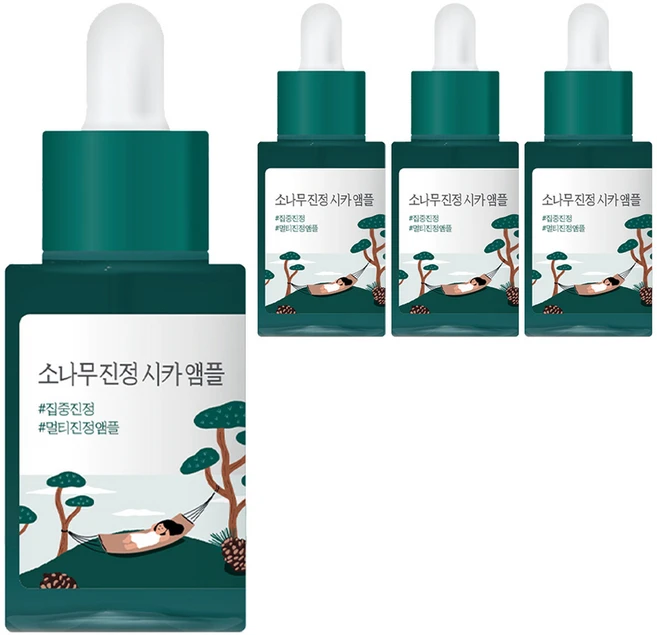 라운드랩 소나무 진정 시카 앰플, 30ml, 4개 - 쿠팡