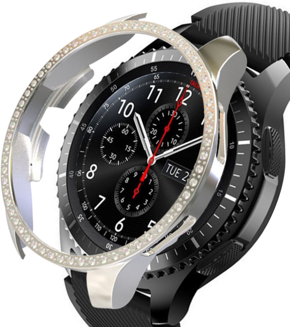 LuA lovel Galaxy Watch水鑽防摔保護殼, 銀色
