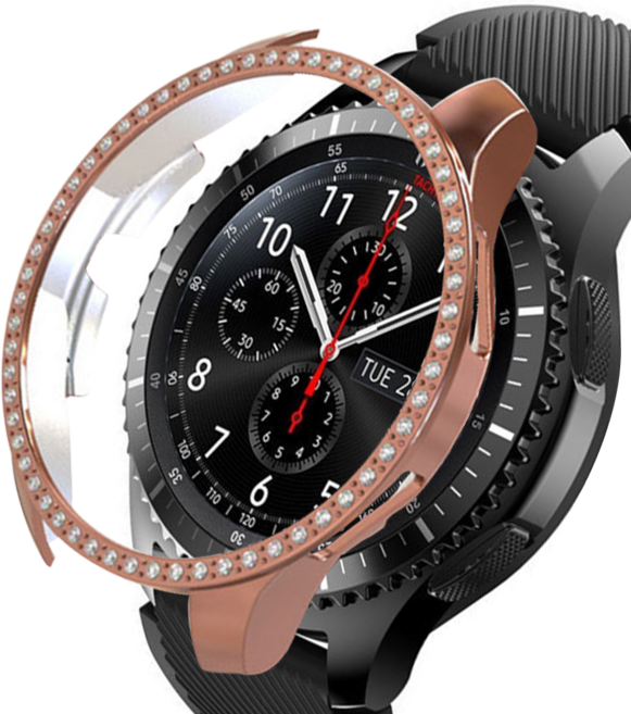 LuA lovel Galaxy Watch水鑽防摔保護殼, 玫瑰金色