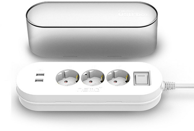 네모탭 네모플러스박스 멀티탭 3구 SY-NA3 USB, 3m, 블랙, 1개