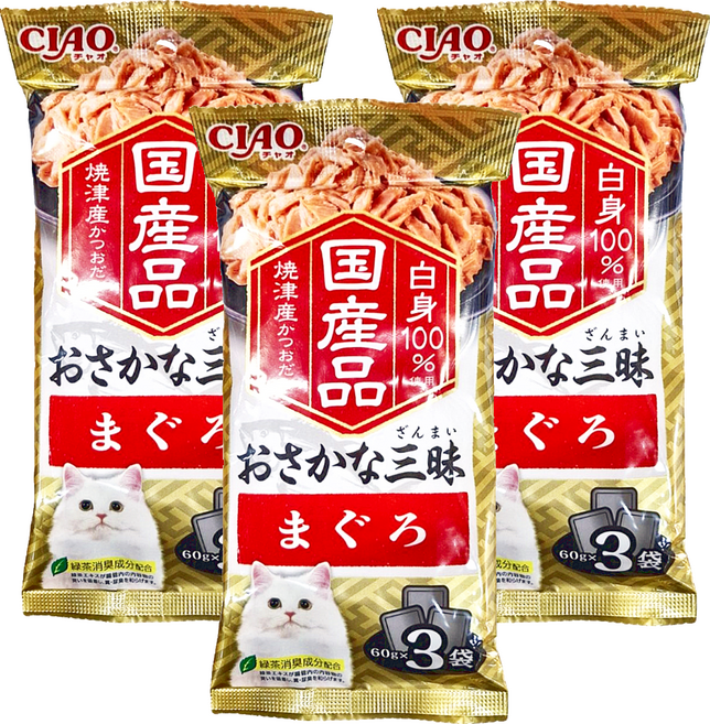 INABA CIAO 啾嚕 豪華魚三昧餐包, 鮪魚, 180g, 3袋