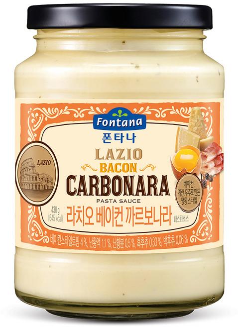 폰타나 라치오 베이컨 까르보나라 파스타소스, 430g, 1개