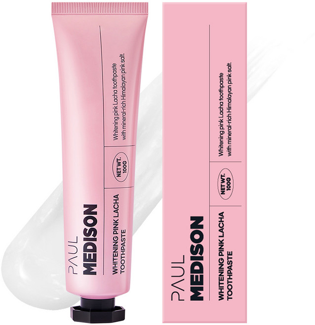 폴메디슨 미백 핑크 라차치약, 100g, 1개