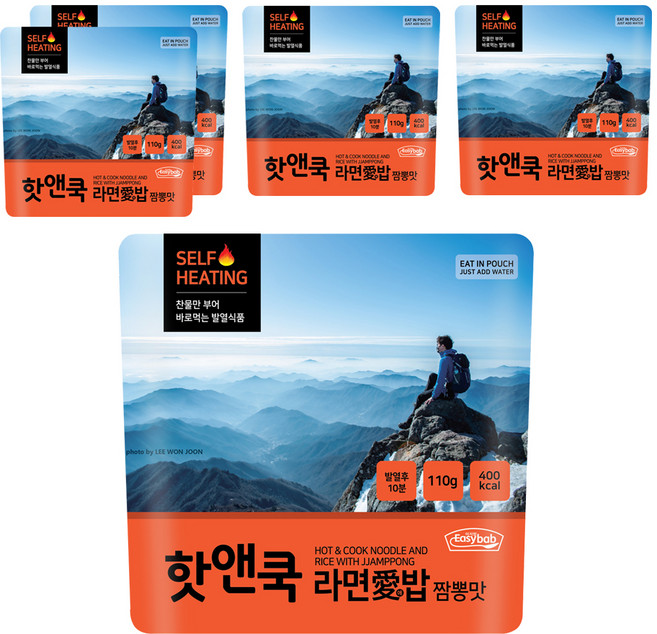 이지밥 핫앤쿡 라면애밥 짬뽕맛, 110g, 5개