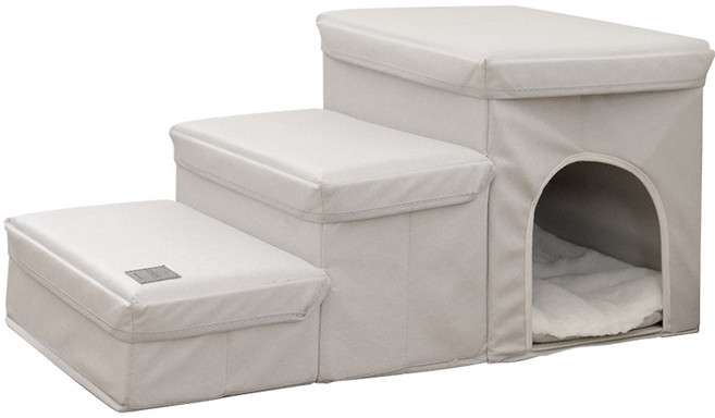 디노보 강아지 하우스 수납 3단 계단, 라이트그레이, 1개