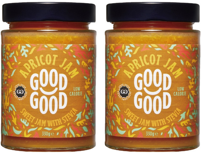 굿굿 저칼로리 스테비아 살구잼, 330g, 2개