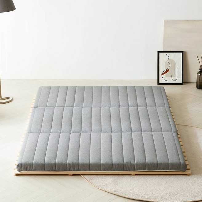 더코이즈 스마트슬립 천연라텍스 3단 접이식 매트리스, 그레이, 5cm