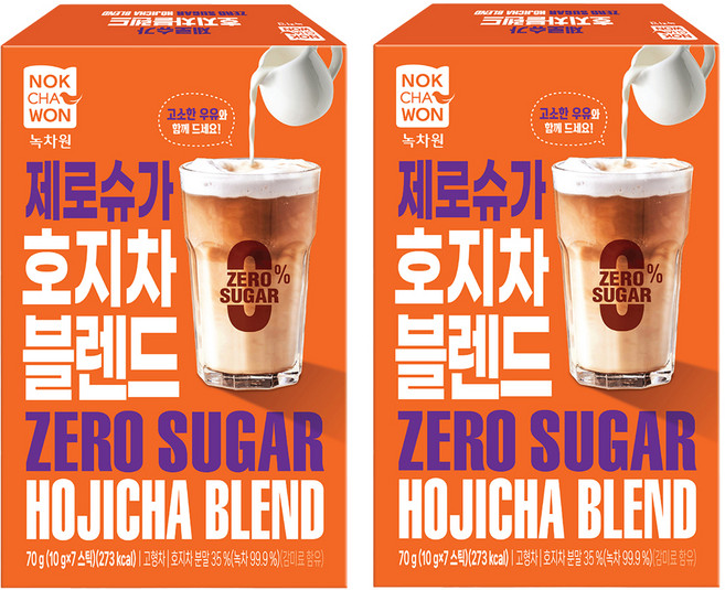 NOKCHAWON 綠茶園 零糖焙茶混合, 2個, 7入, 10g