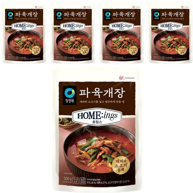청정원 호밍스 파육개장, 500g, 5개