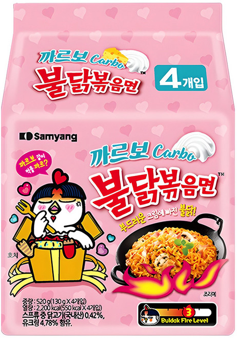불닭볶음면 까르보 130g, 4개