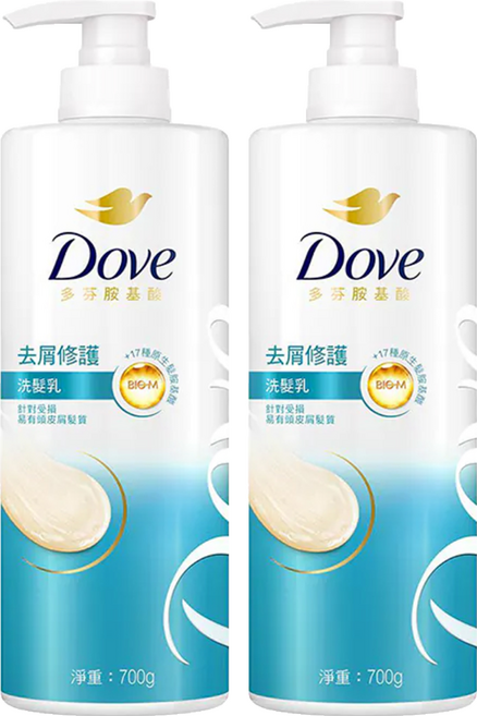 Dove 多芬 去屑修護洗髮乳, 700g, 2瓶