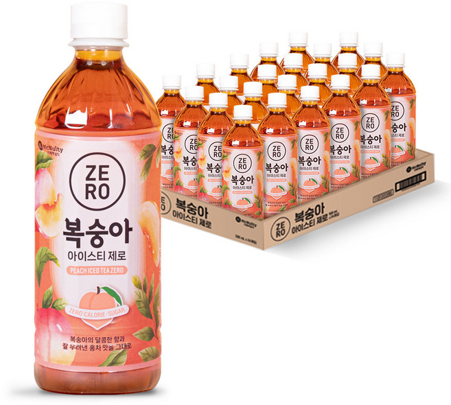 맥널티커피 복숭아 아이스티 제로, 500ml, 24개