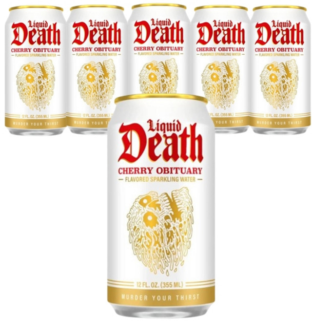LiquidDeath 櫻桃味氣泡水, 355ml, 6個