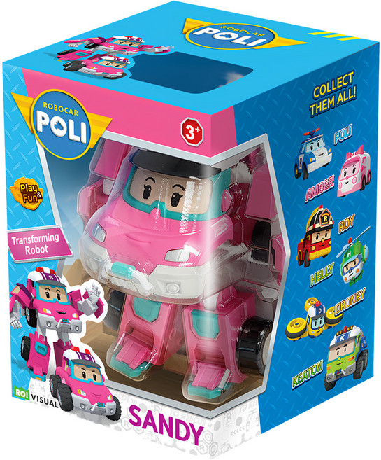 ROI VISUAL 新4吋變形機器人玩具 - SANDY, 珊迪, 1盒