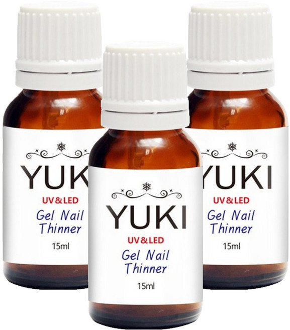 유키 젤 네일 띠너, 혼합색상, 15ml, 3개