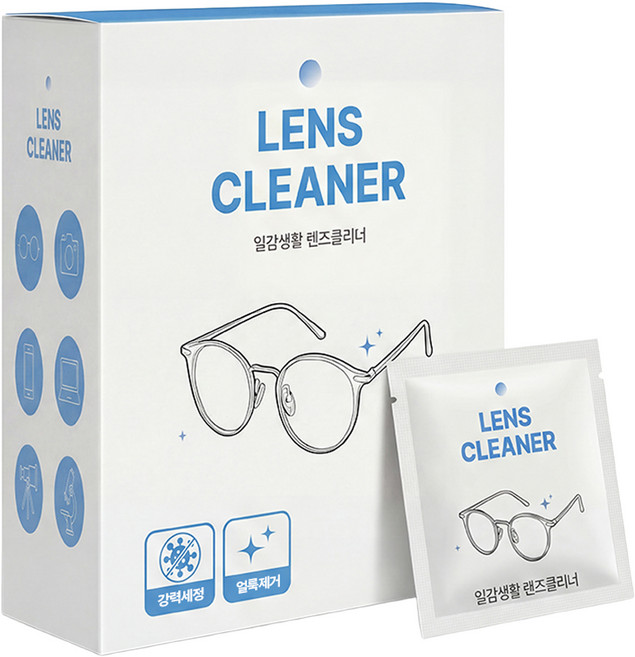 일감생활 프리미엄 티슈 렌즈 클리너 100p, 화이트, 1개
