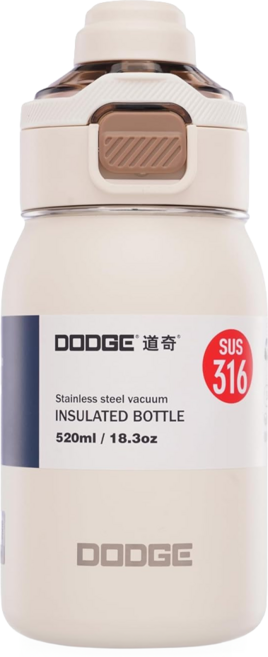 DODGE 道奇 雙飲保溫杯, 顏色隨機, 520ml, 1個