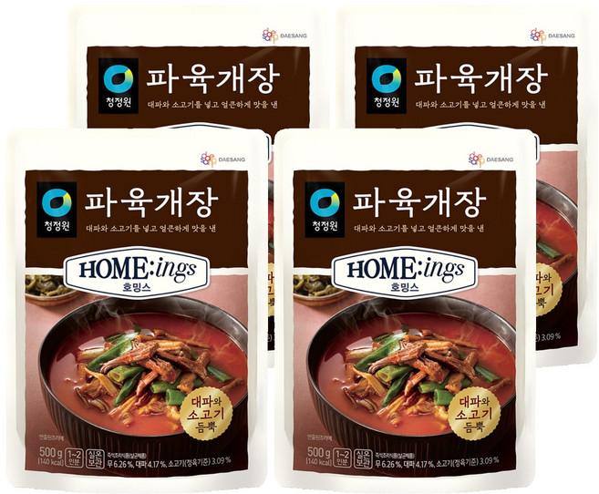 청정원 호밍스 파육개장, 500g, 4개