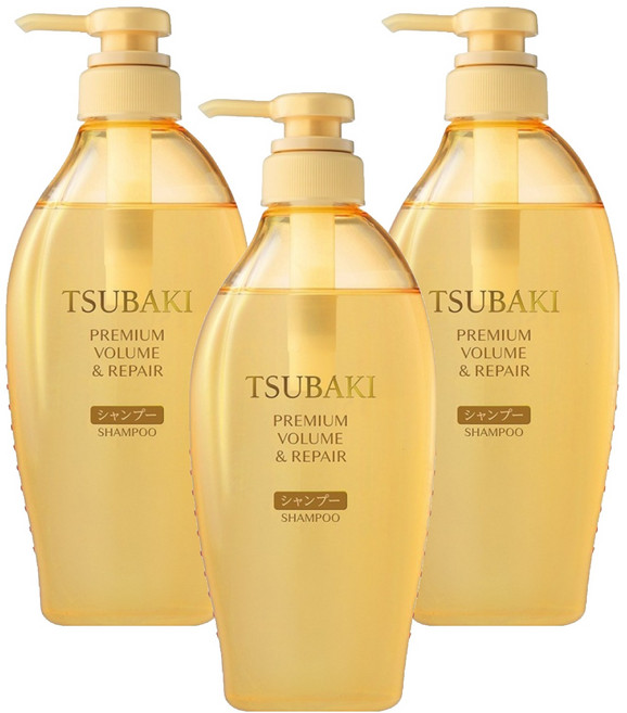 츠바키 프리미엄 볼륨 앤 리페어 샴푸, 450ml, 3개