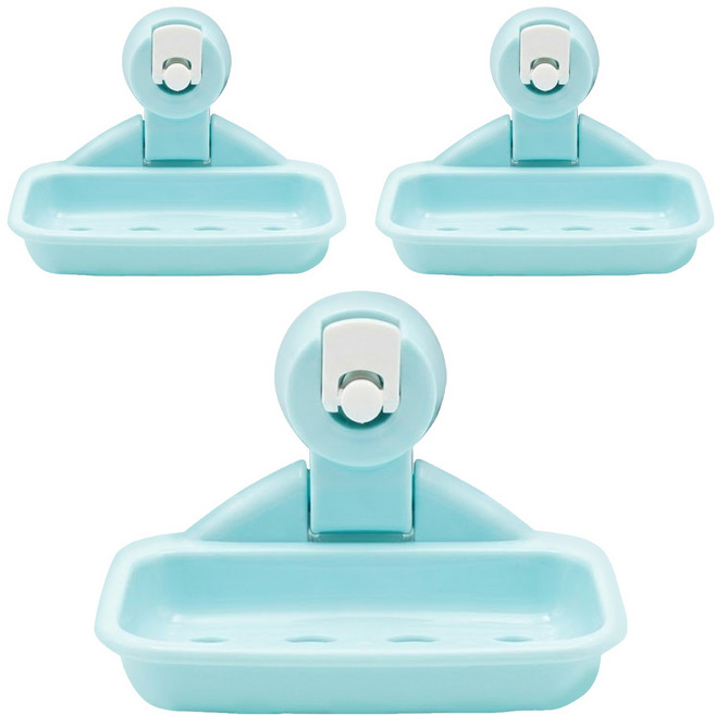 POnYKASEI 吸盤皂盒, 顏色隨機, 3個