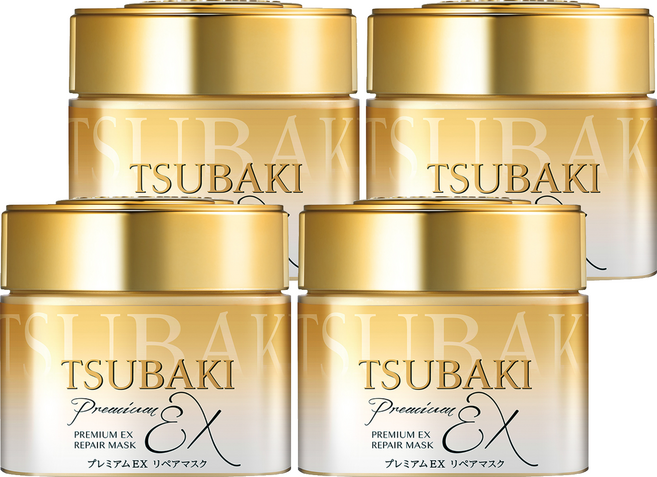 츠바키 프리미엄 EX 리페어 헤어 마스크, 180g, 4개