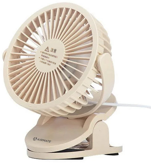 AIRMATE 艾美特 USB桌夾兩用小扇, UD201, 奶茶色