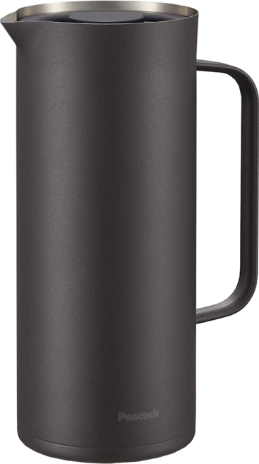 Peacock 日本孔雀 Living Pot 時尚保溫壺 不鏽鋼水壺 桌上壺 AHW-100-TD, 霧黑色, 1L, 1個