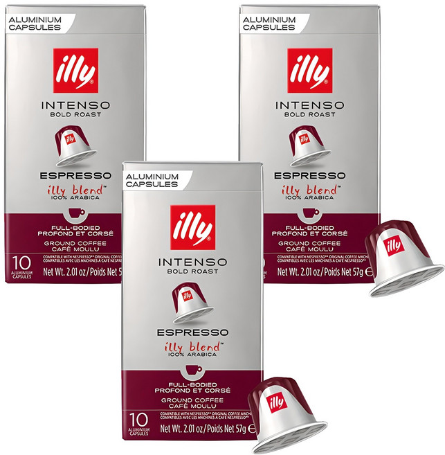 일리 네스프레소 호환 볼드 로스트 에스프레소 그라운드 캡슐커피, 5.7g, 10개입, 3개