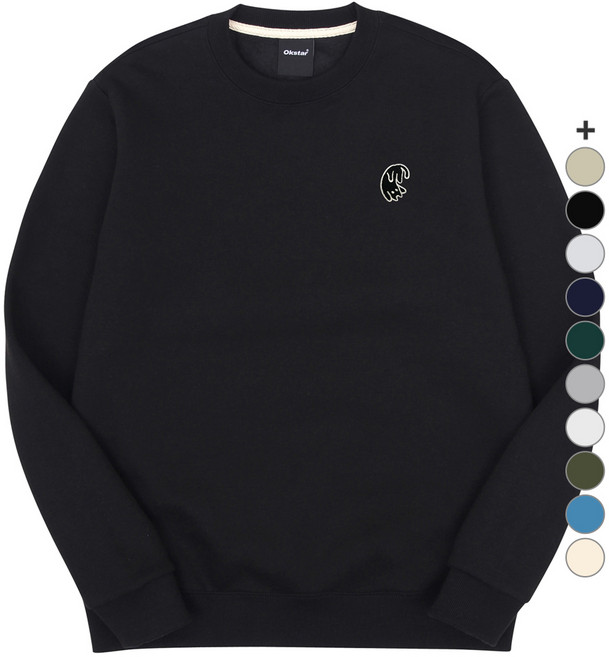 옥스타 남녀공용 발라당 고양이 자수 특양면 맨투맨 4SSP003