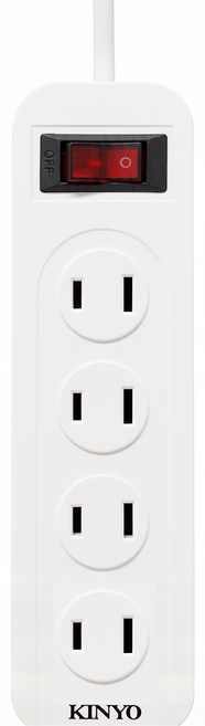 Kinyo 延長線 1開4插 CG-2149, 2.7m, 白色, 1條
