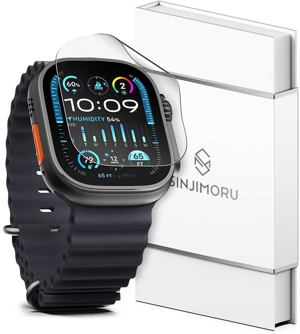 신지모루 스크래치 복원 고광택 코팅 스마트워치 풀커버 전면 액정보호필름 2p 세트, 1세트