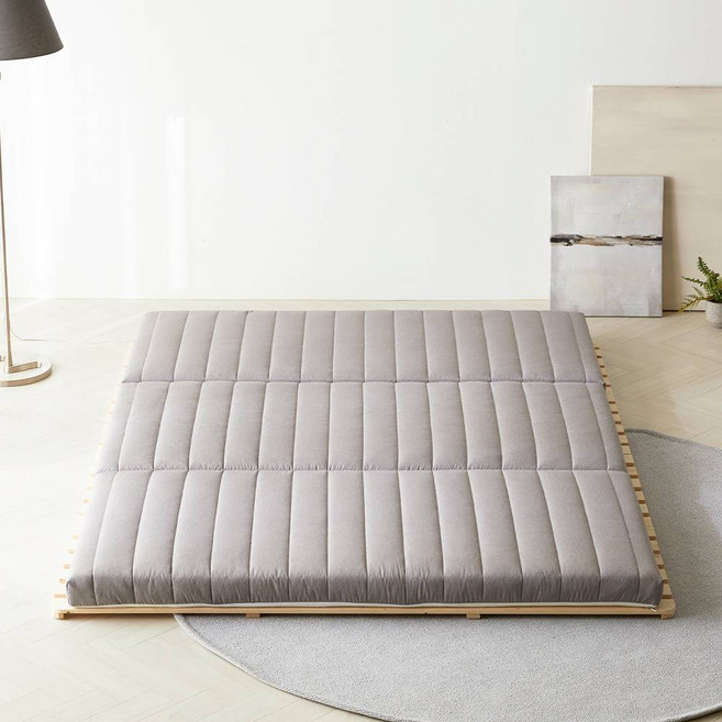 더코이즈 스마트 슬립 라텍스 3단 접이식 토퍼 매트리스, 스페이스그레이, 5cm