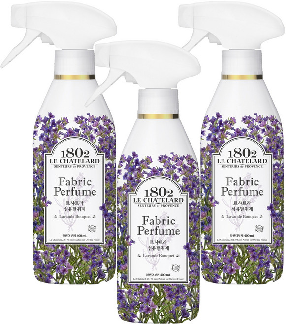 르샤트라1802 섬유탈취제 라벤더부케 본품, 400ml, 3개