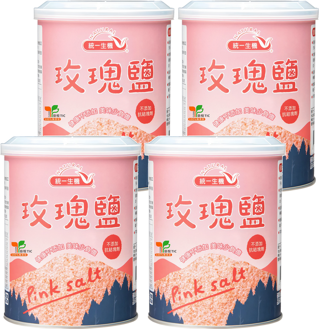 統一生機 玫瑰鹽, 600g, 4罐