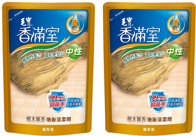 毛寶 香滿室 中性地板清潔劑補充包 椰子油精華配方 低泡沫環保清潔 清潔、芳香一次完成 不殘留於地板 溫和不刺激手部肌膚, 1.8kg, 2包
