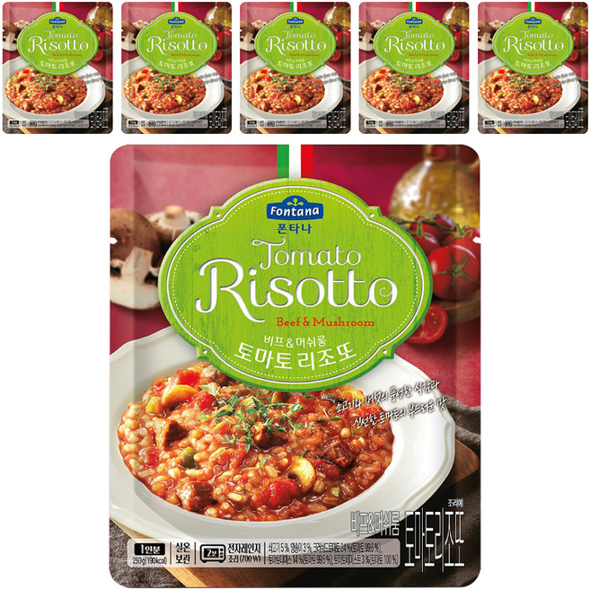 폰타나 비프 앤 머쉬룸 토마토 리조또, 250g, 6개