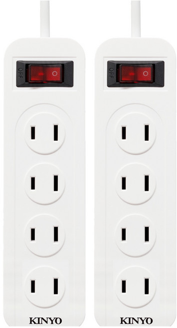 Kinyo 延長線 1開4插 CG-2149, 2.7m, 白色, 2條