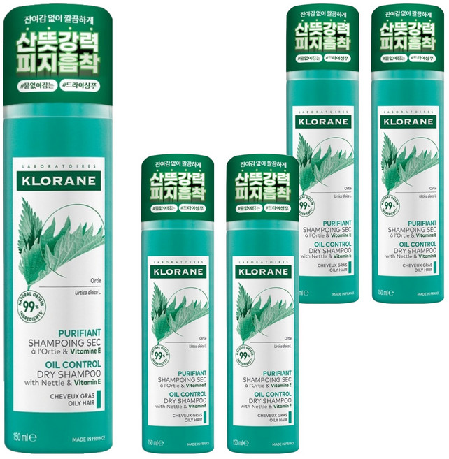 클로란 노세범 드라이 샴푸 네틀, 150ml, 5개