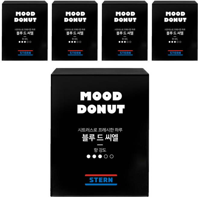 스턴 무드도넛 차량용 방향제, 5개, 블루 드 씨엘