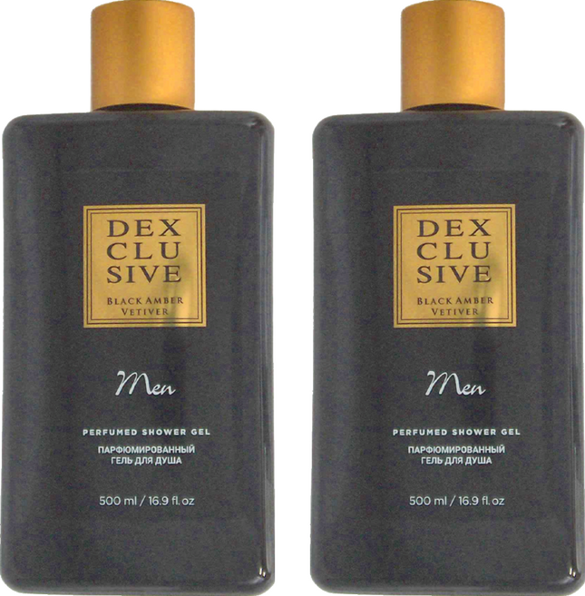 DEXCLUSIVE MEN VETIVER BLACK AMBER 男士奢華香氛沐浴露 香根草黑琥珀 500ml, 2瓶