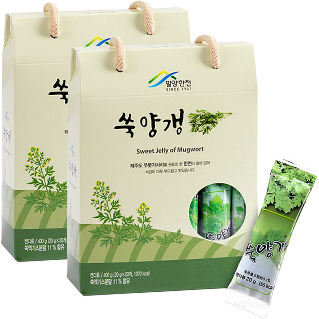 밀양한천 쑥양갱, 400g, 2개