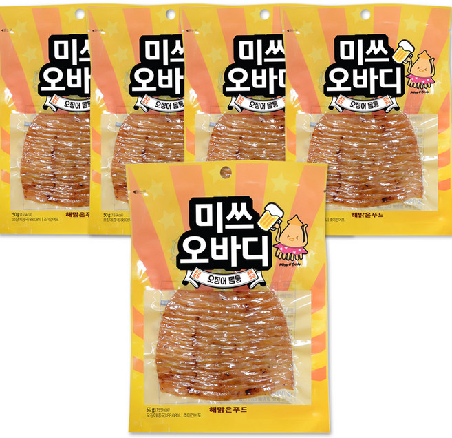 해맑은푸드 미쓰오바디 오징어, 5개, 50g