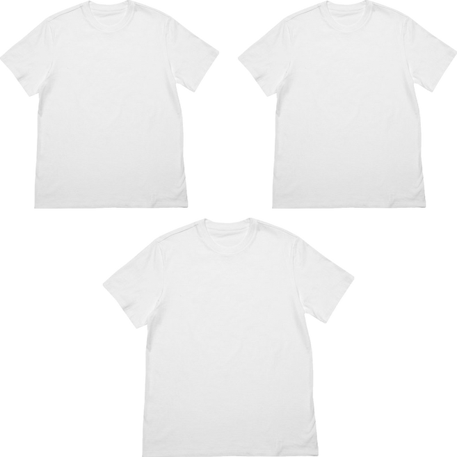 BASE ALPHA ESSENTIALS 中性款圓領短袖T恤 白色 3件 100%棉