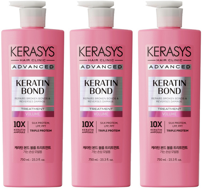 케라시스 어드밴스드 케라틴 본드 볼륨 트리트먼트, 3개, 750ml