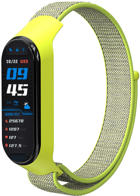 누아트 샤오미 미밴드 5/6/7 스포츠루프 밴드 스트랩, 형광그린