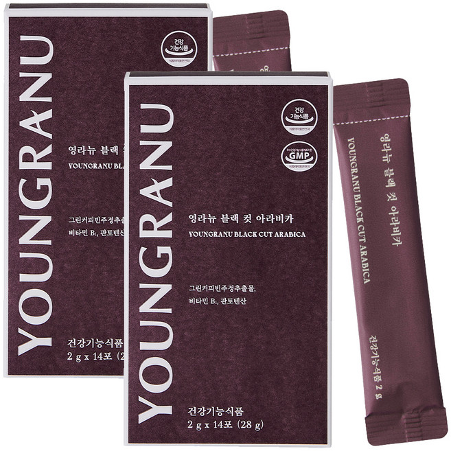 영라뉴 블랙 컷 아라비카 커피, 28g, 2개