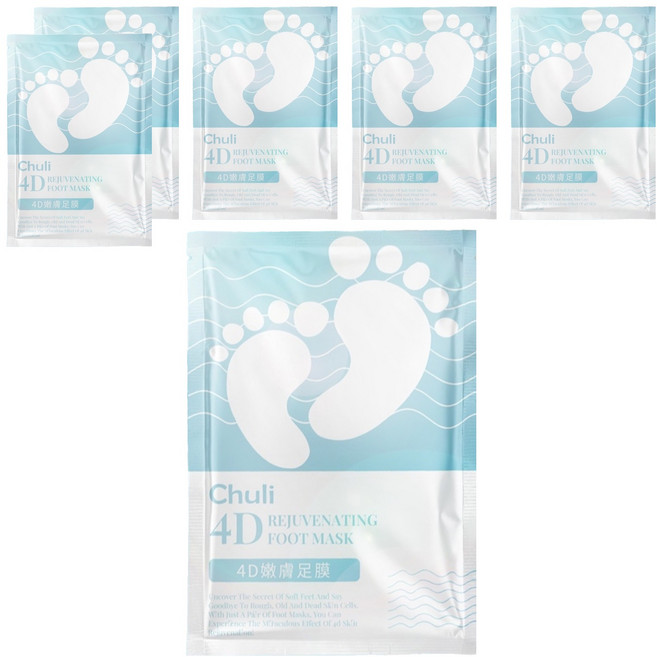 CHULI 初梨 4D嫩足膜, 1雙, 6包, 34ml