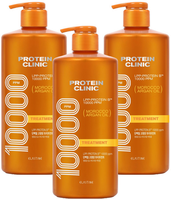 엘라스틴 프로틴 클리닉 10000 고영양 단백질 트리트먼트 플로럴머스크향, 1L, 3개