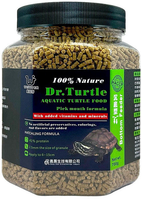 WEIYITER 維益特 水龜挑嘴條狀沉底飼料, 700g, 1罐